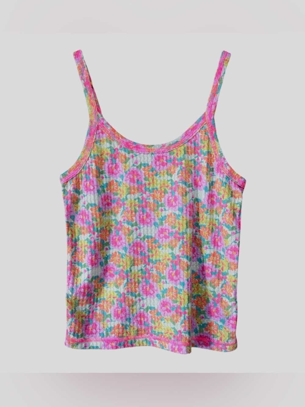 Natural Life Floral Thermal Tank Top Pink | Women’s M